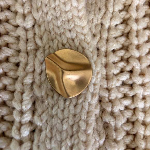 NWT!! ZARA Chunky Knit Cardigan Sweater Solid Ivory Blogger Favorite Small - Picture 12 of 16